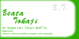 beata tokaji business card